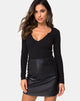 Image of Guanelle Top in Rippe Schwarz