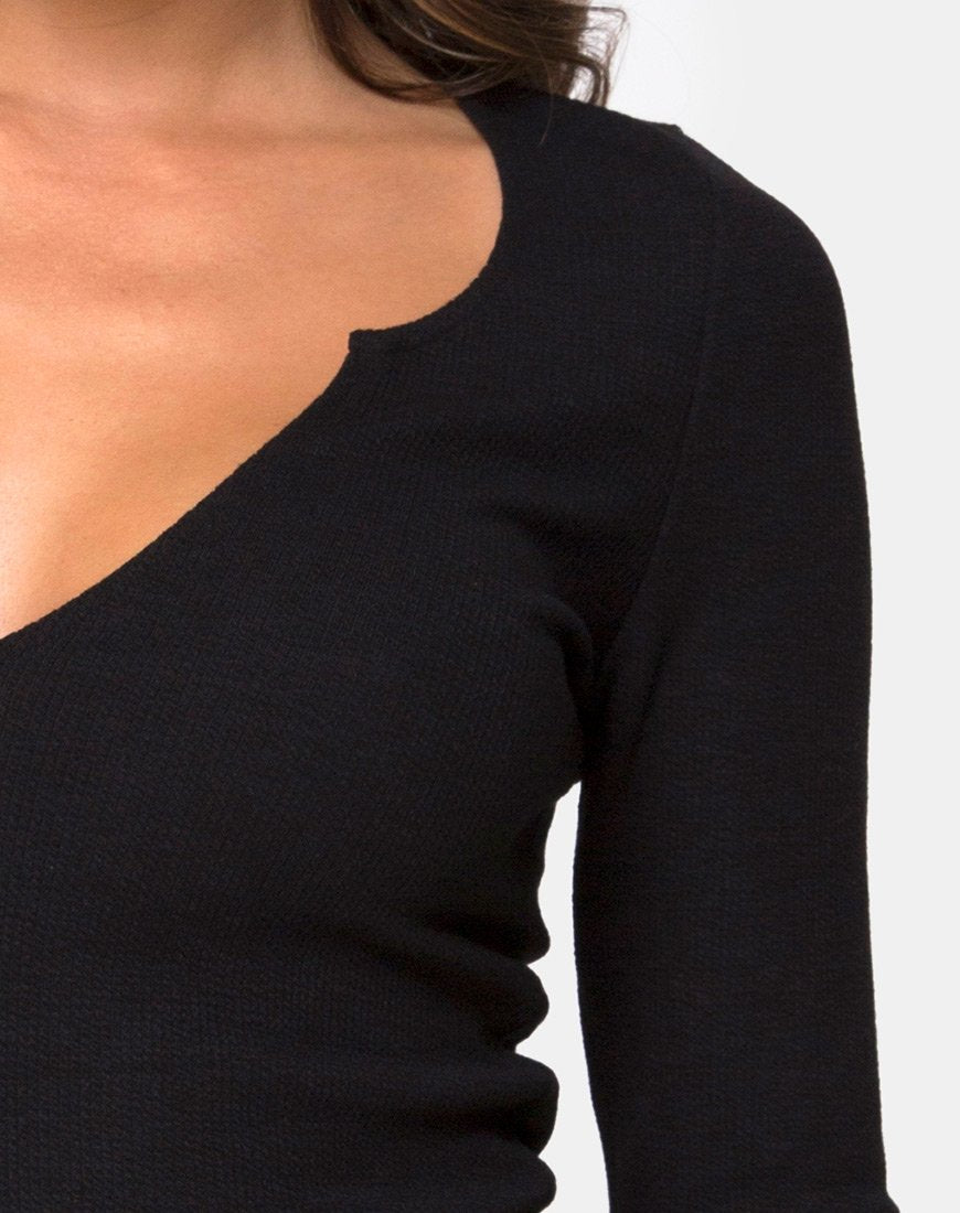 Image of Guanelle Top in Rippe Schwarz