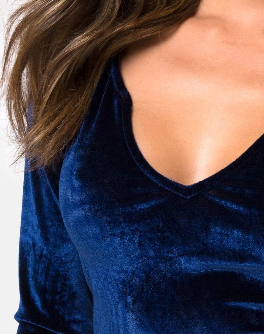Bild von Guan Crop Top aus Samt Navy