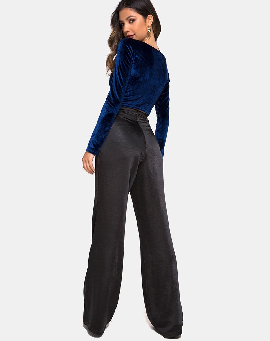 Bild von Guan Crop Top aus Samt Navy