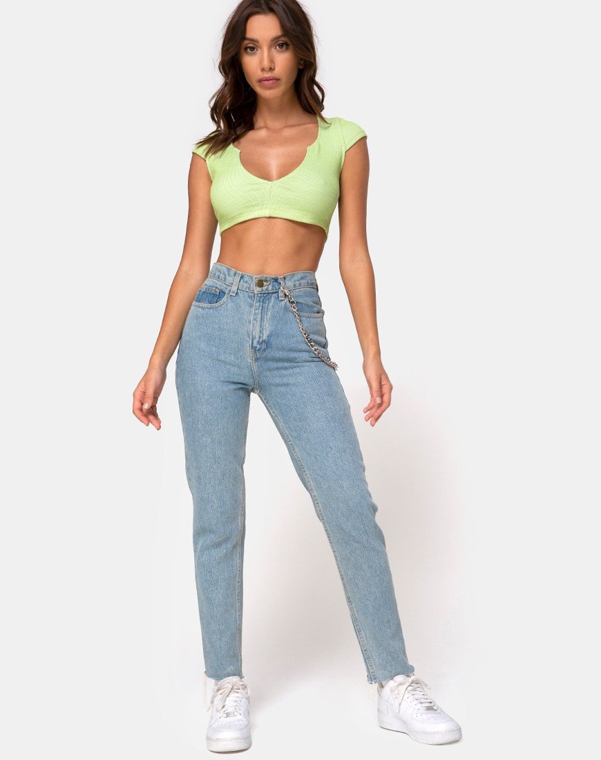 Bild von Guanna Crop Top in Rib Lime