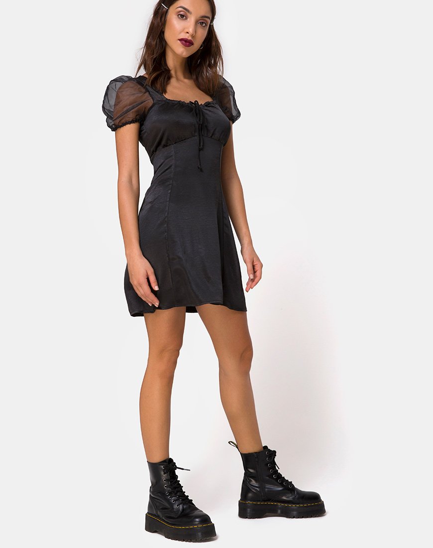 Image of Guenelle Kleid aus Satin Schwarz