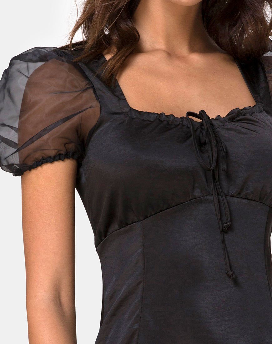 Image of Guenelle Kleid aus Satin Schwarz