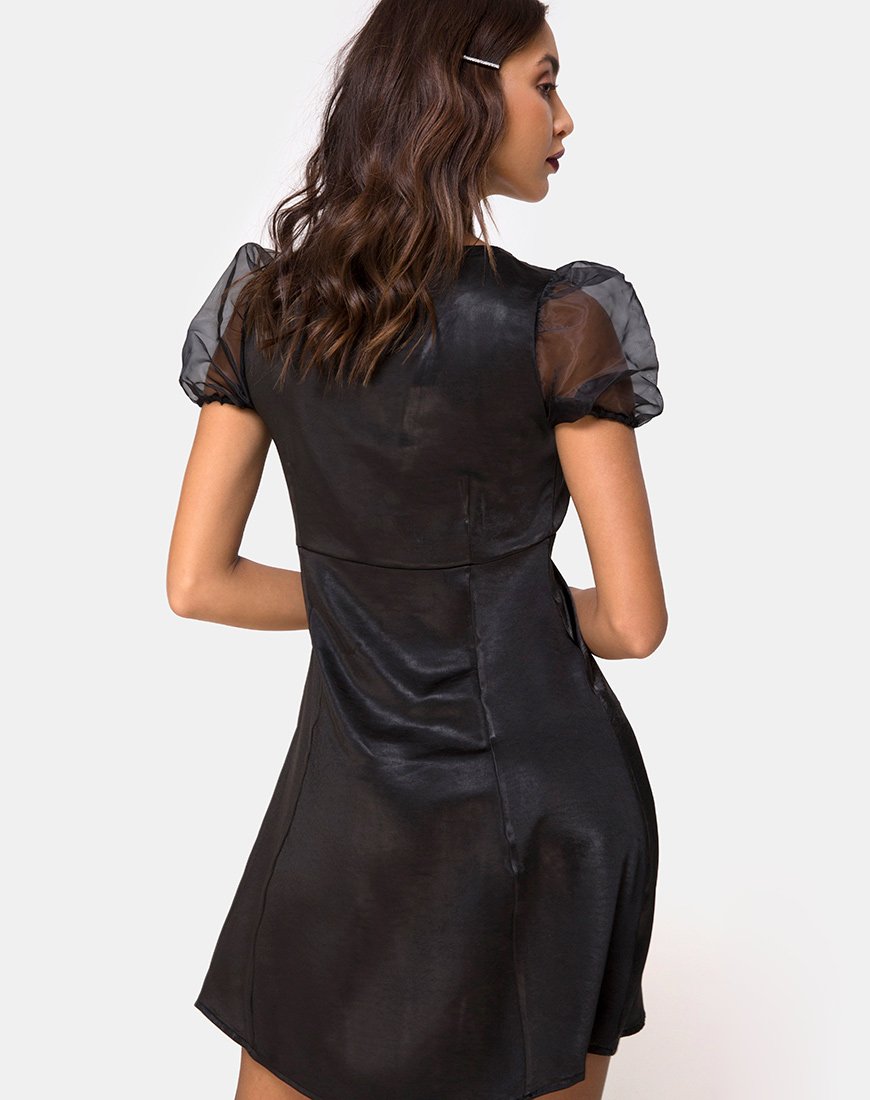 Image of Guenelle Kleid aus Satin Schwarz
