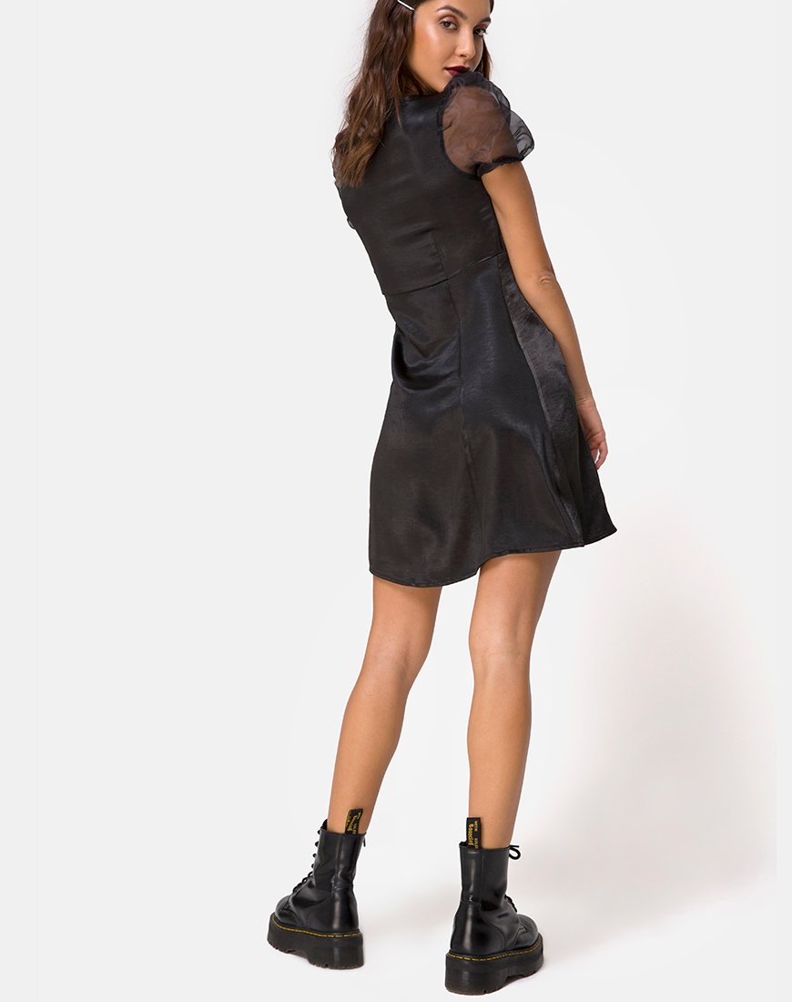Image of Guenelle Kleid aus Satin Schwarz