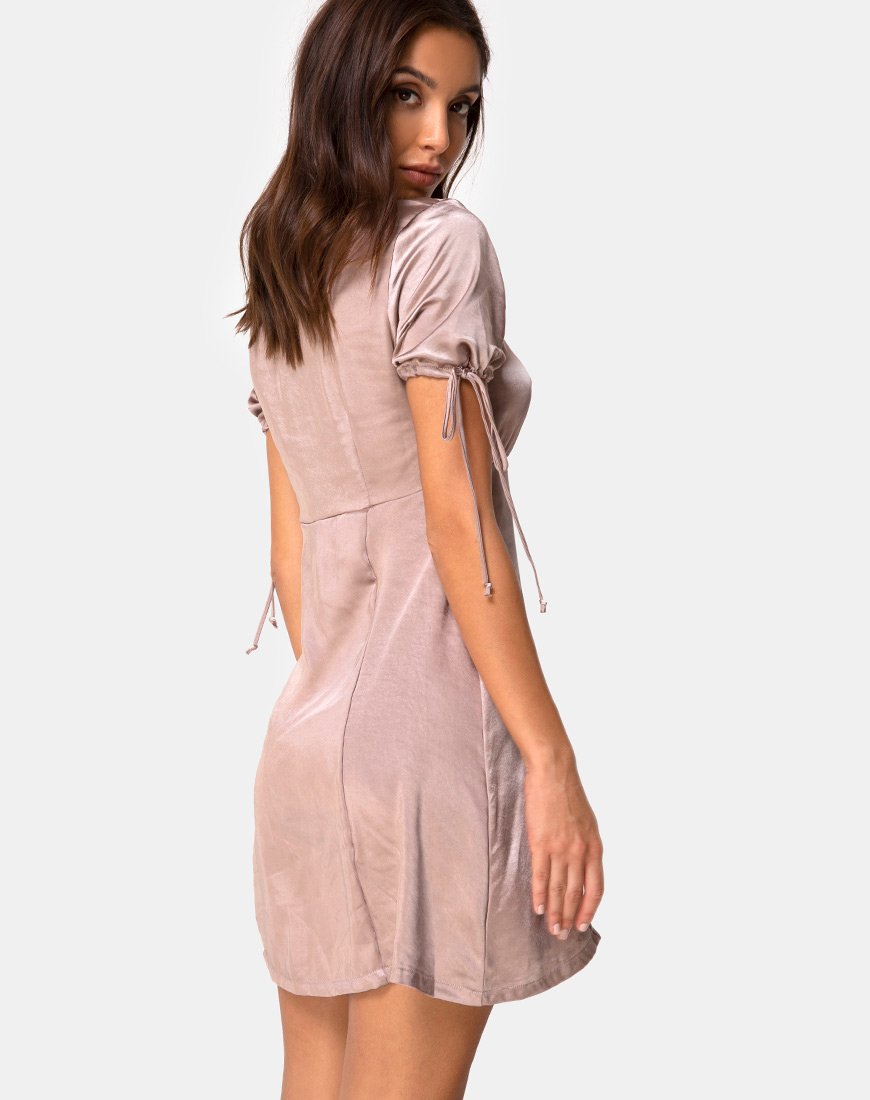 Image von Guenette Kleid in Satin Taupe