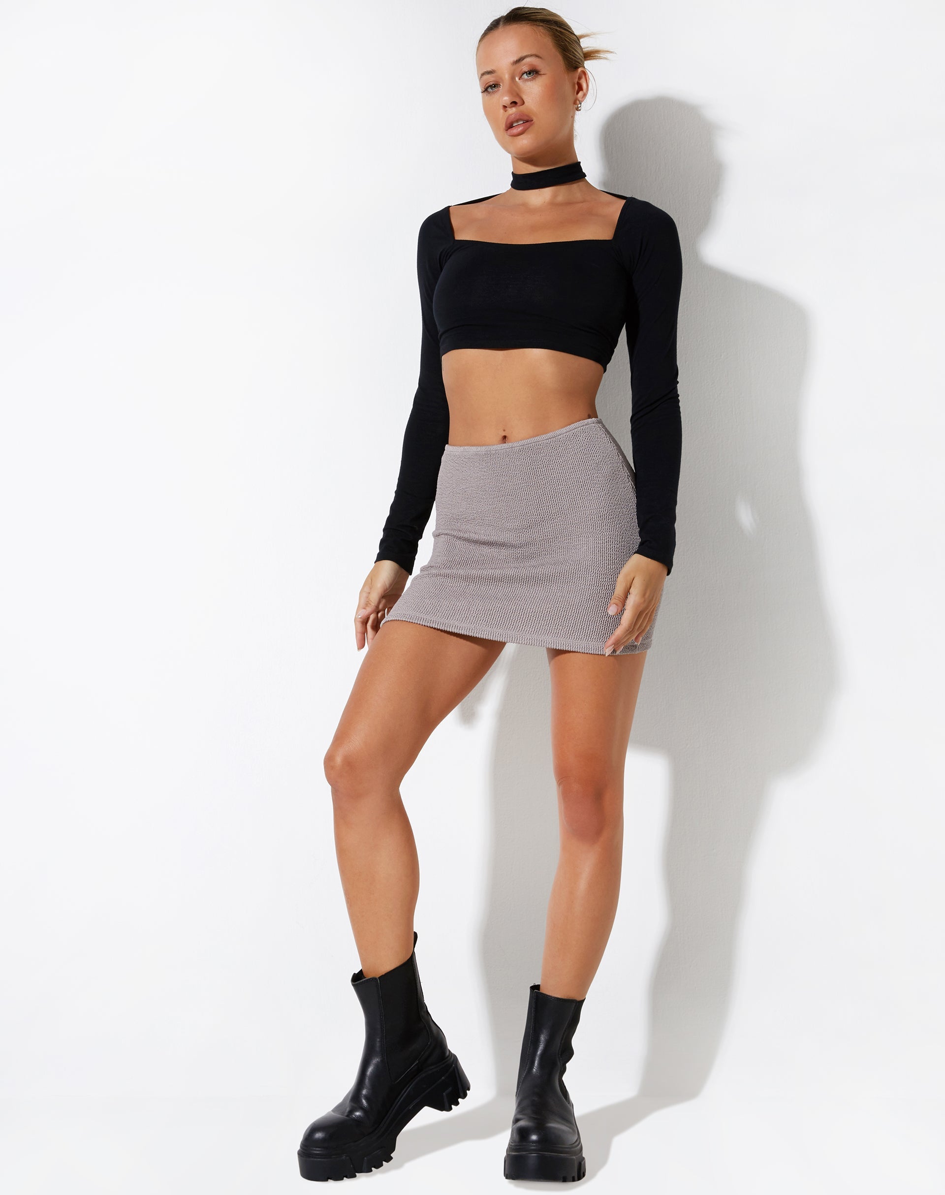 IMAGE OF Guida Mini Rock in Jaquard Rib Tan