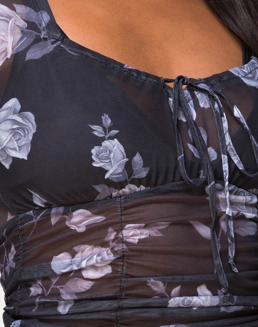 Image of Guinevre Oberteil aus grau-rosa Mesh