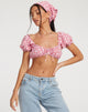 Bild von Haenji Crop Top in Apple Check Blush Red