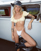 Bild von Haenji Crop Top in Lemon Gingham Gelb