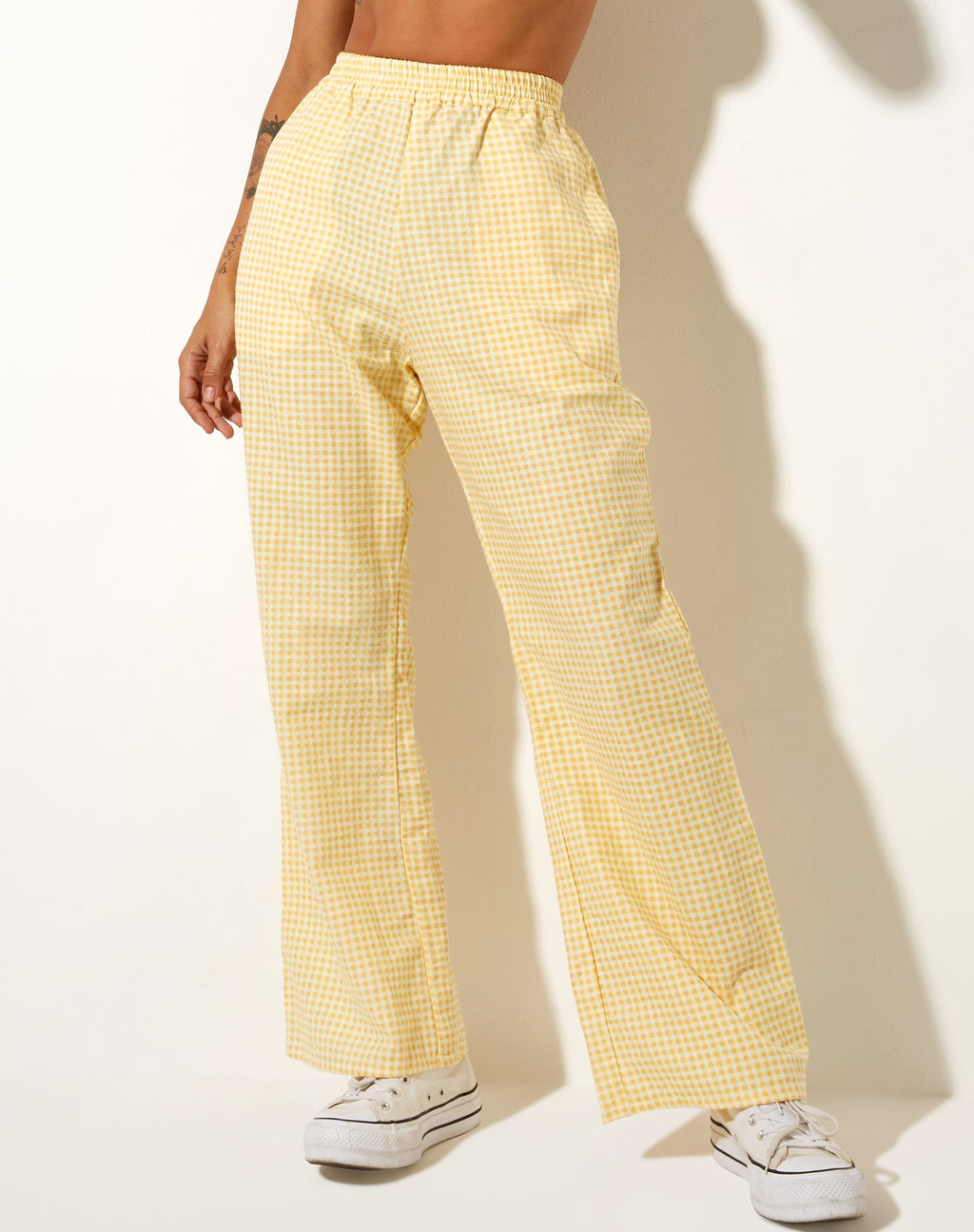Yara-Hose in Lemon Gingham Gelb