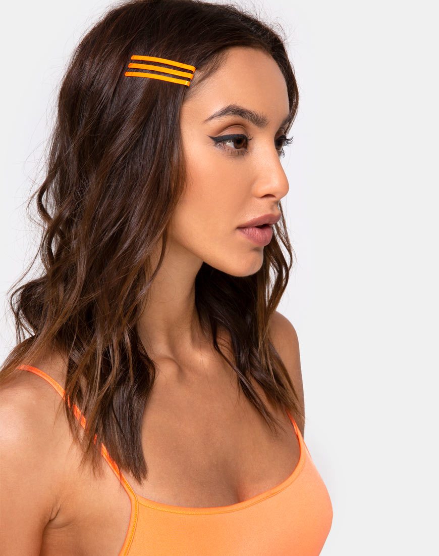Bild von Neon-Haarspangen-Set in Orange