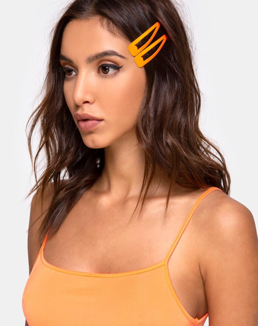 Bild von Neon-Haarspangen-Set in Orange