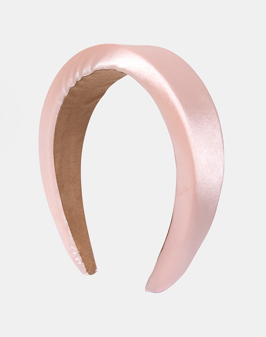Gepolstertes Stirnband in Satin Pink