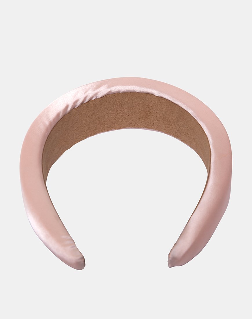 Gepolstertes Stirnband in Satin Pink
