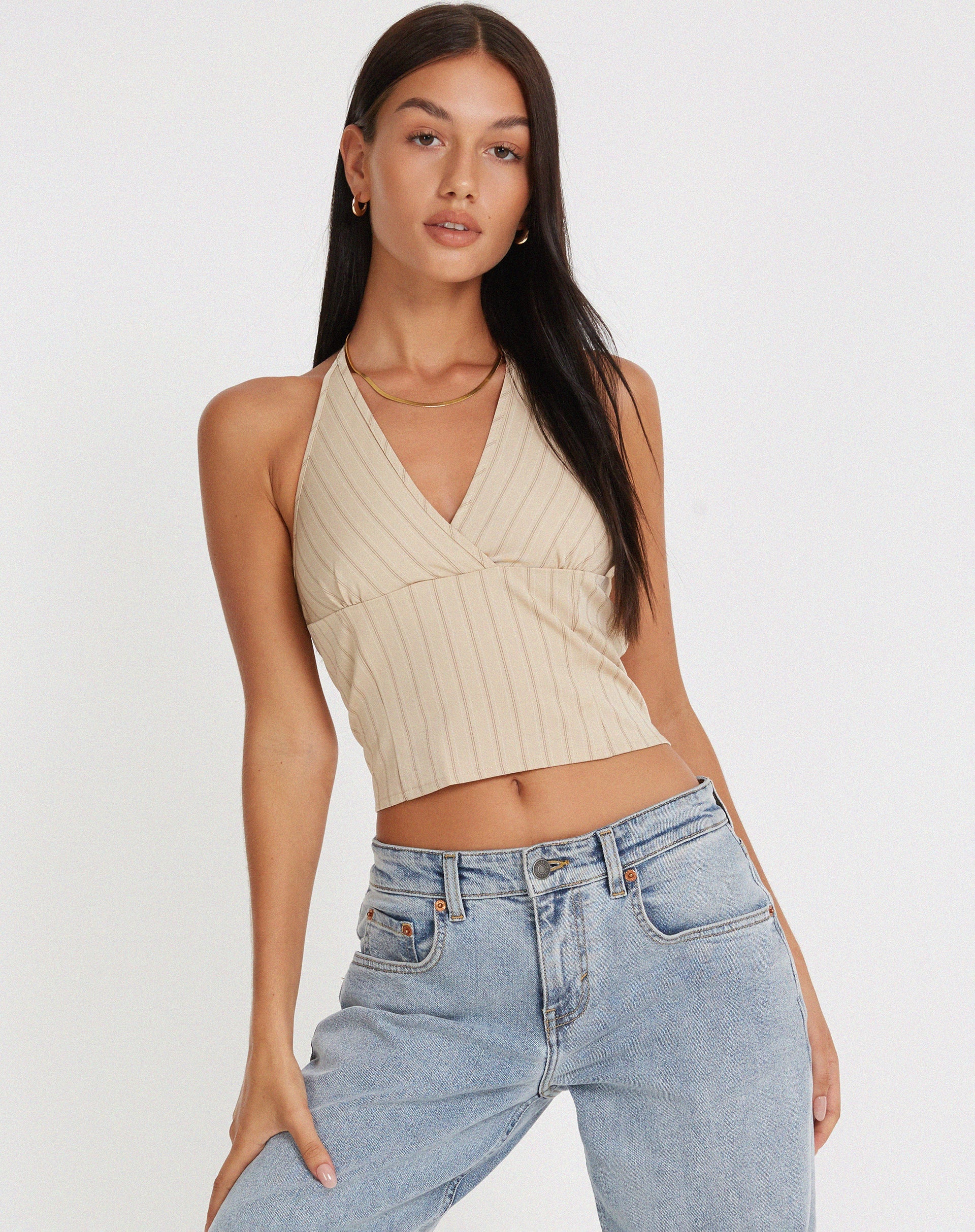 Bild von Hajra Vest Top in Creme gestreift