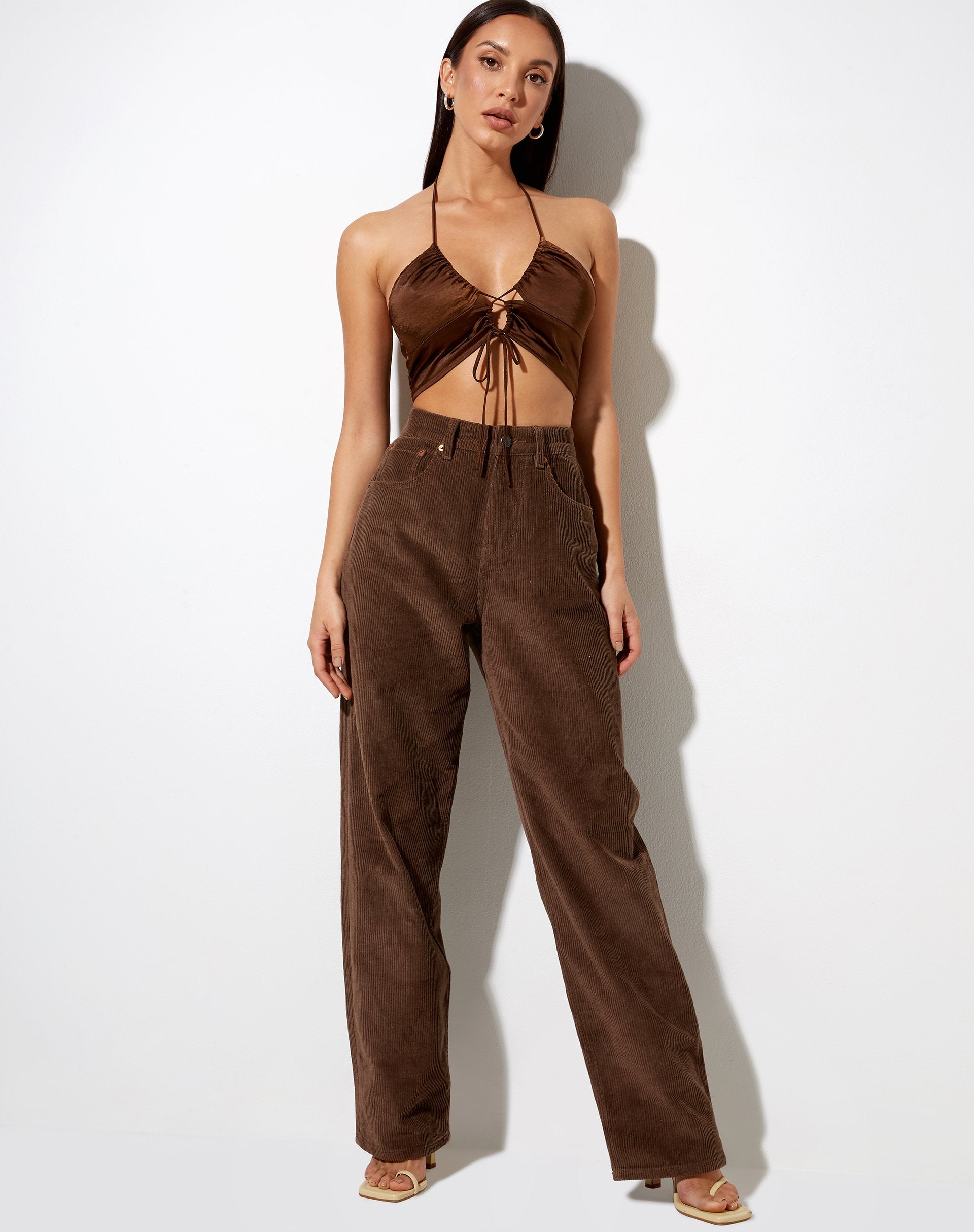 Bild von Halpi Crop Top in Satin Rich Brown