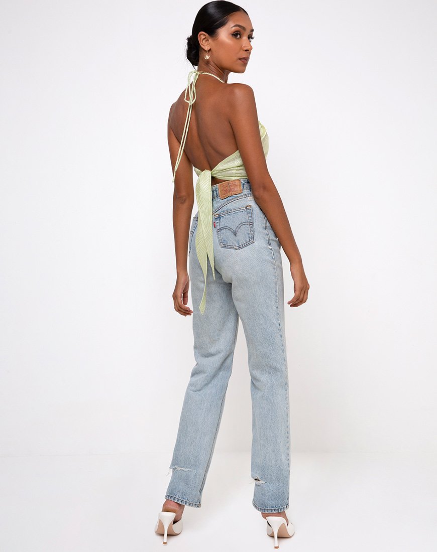 Bild von Haltri Crop Top Satin Zebra Pistazie