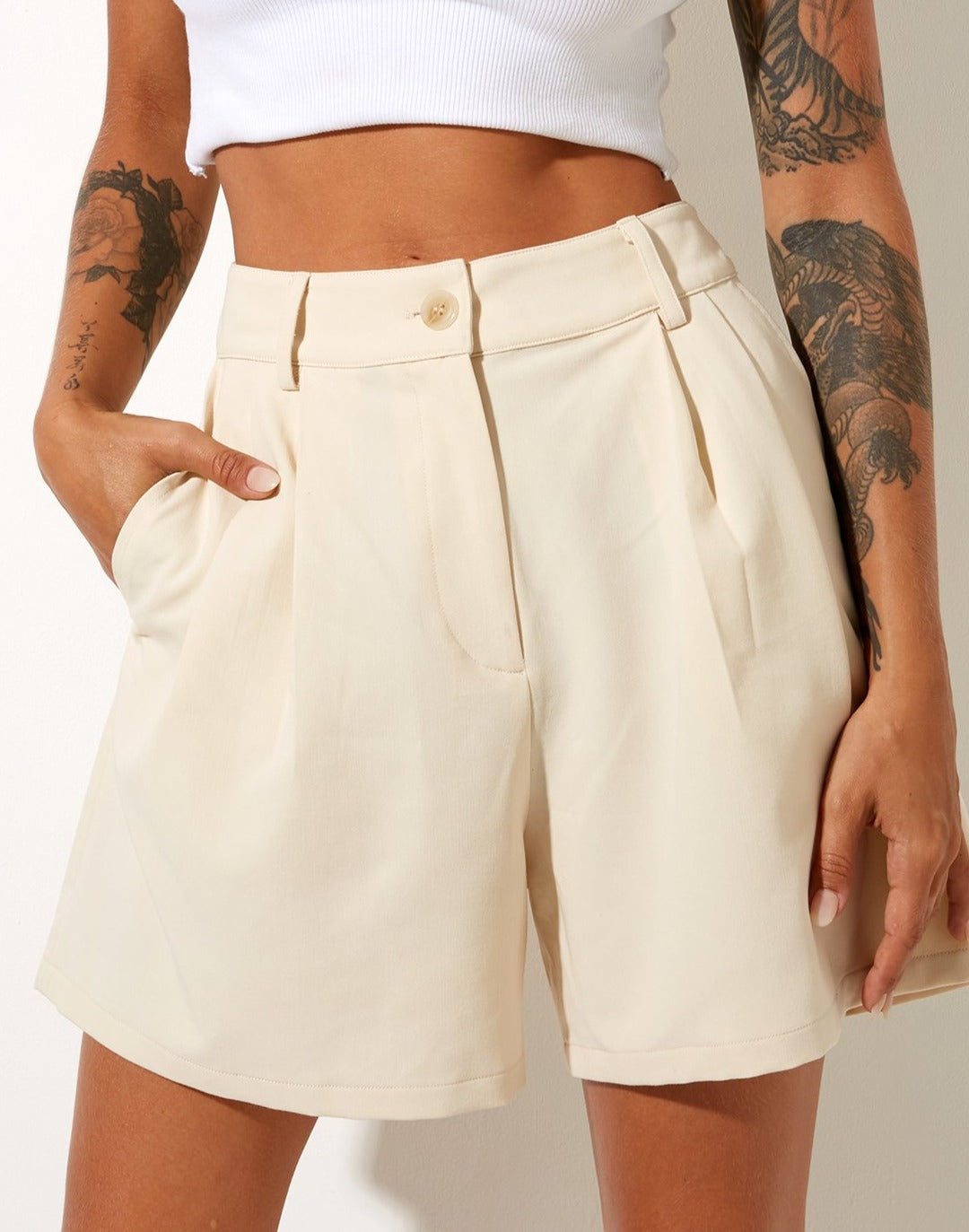 Image von Hamo Tailored Short in Creme