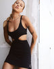 Image of Han Minikleid aus Rippe Schwarz