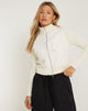 Bild von Hansol Zip Up Cardi in Elfenbein