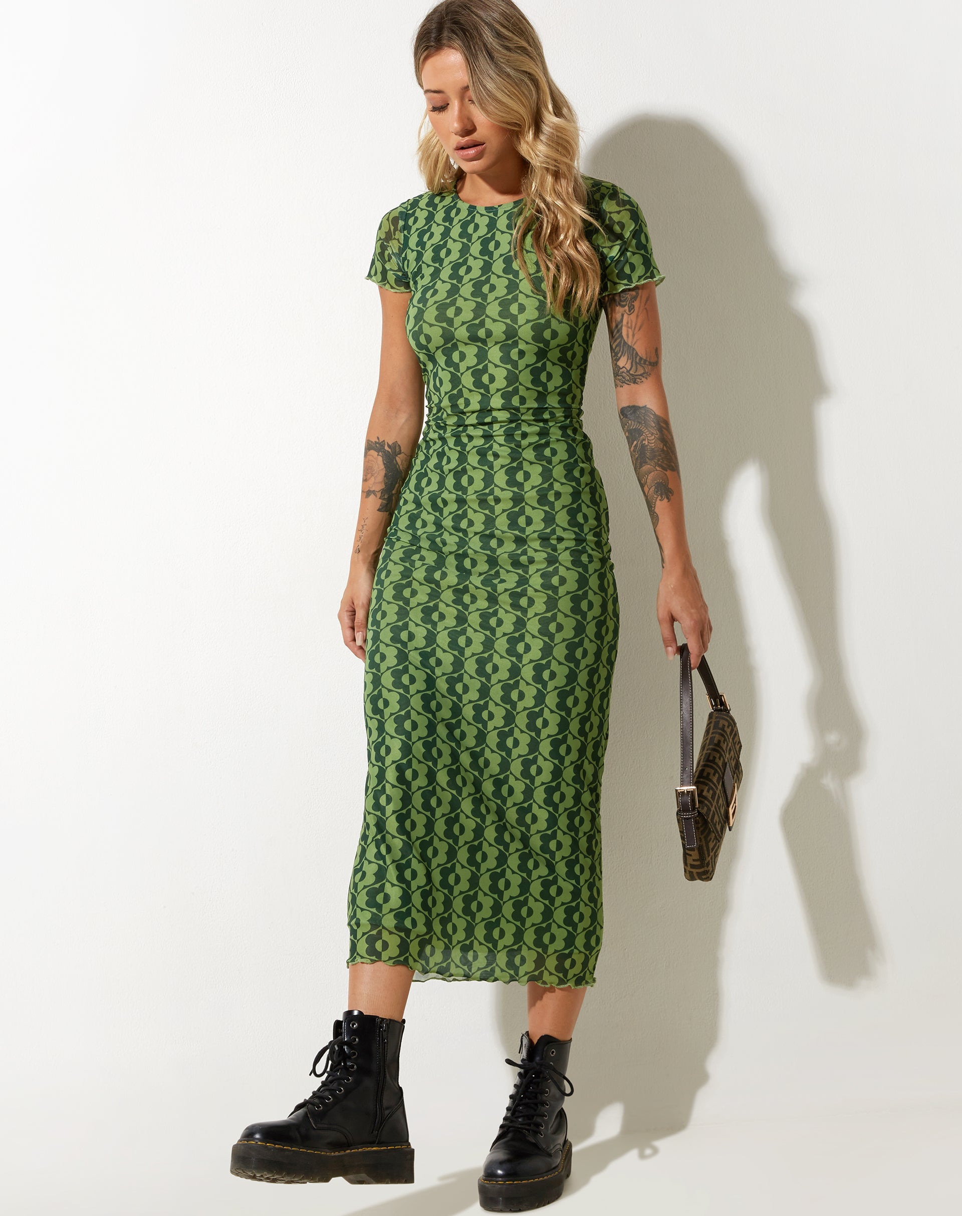 Bild von Happyella Midikleid in Wavy Daisy Green