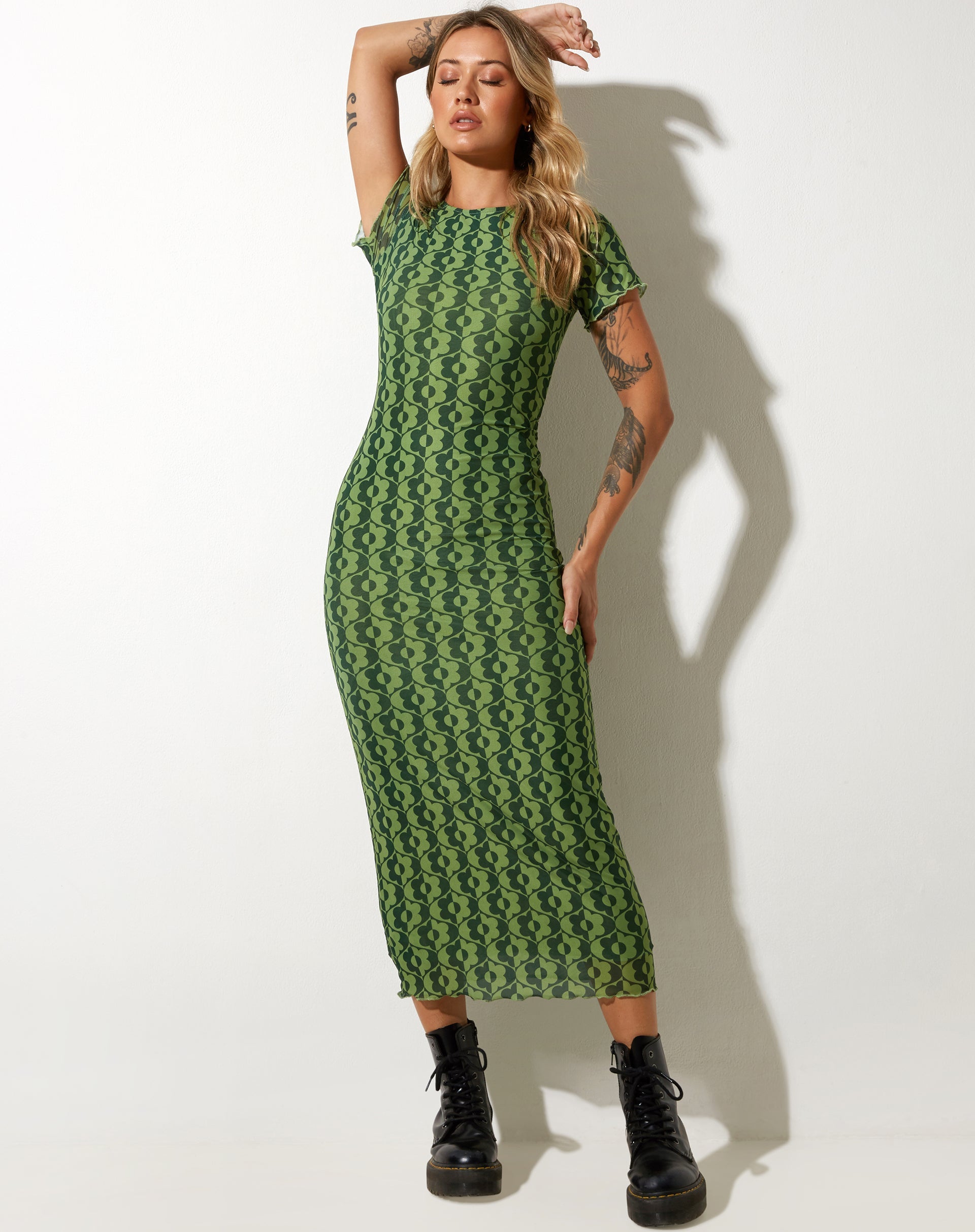 Bild von Happyella Midikleid in Wavy Daisy Green