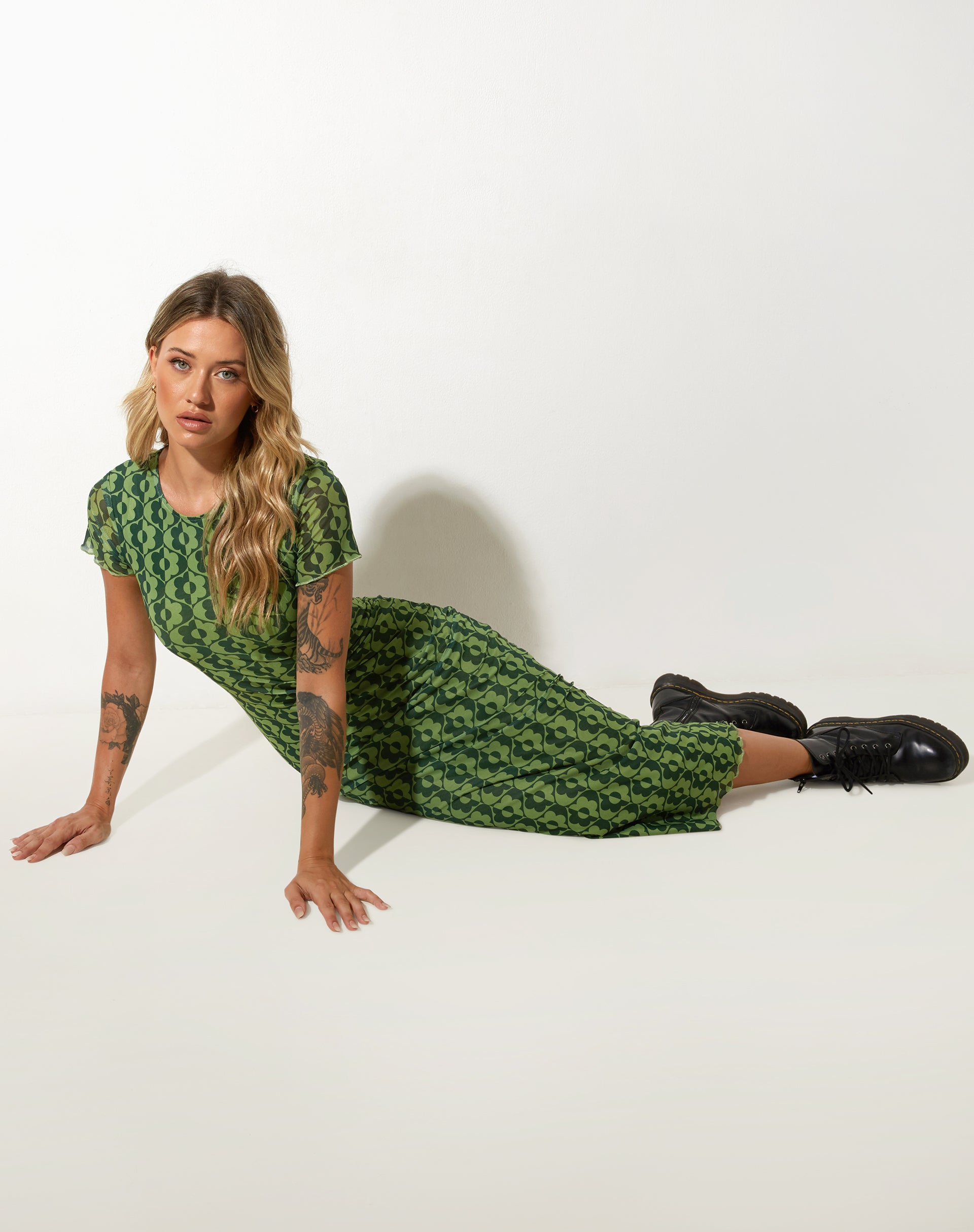Bild von Happyella Midikleid in Wavy Daisy Green