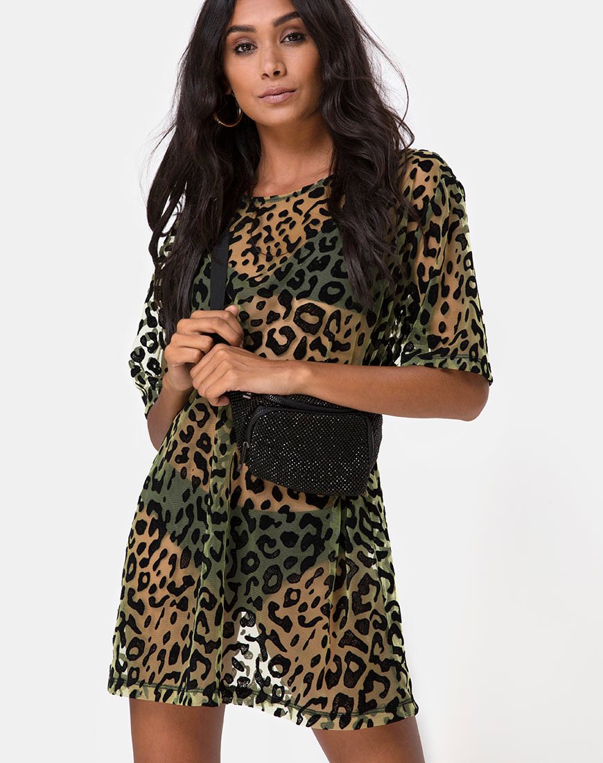Image of Harlow Kleid in Limette Tierflock