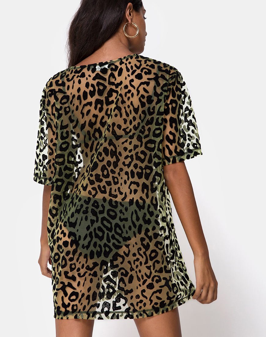 Image of Harlow Kleid in Limette Tierflock