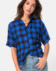 Image of Hawaii-Hemd in Übergröße in Tartan Blau