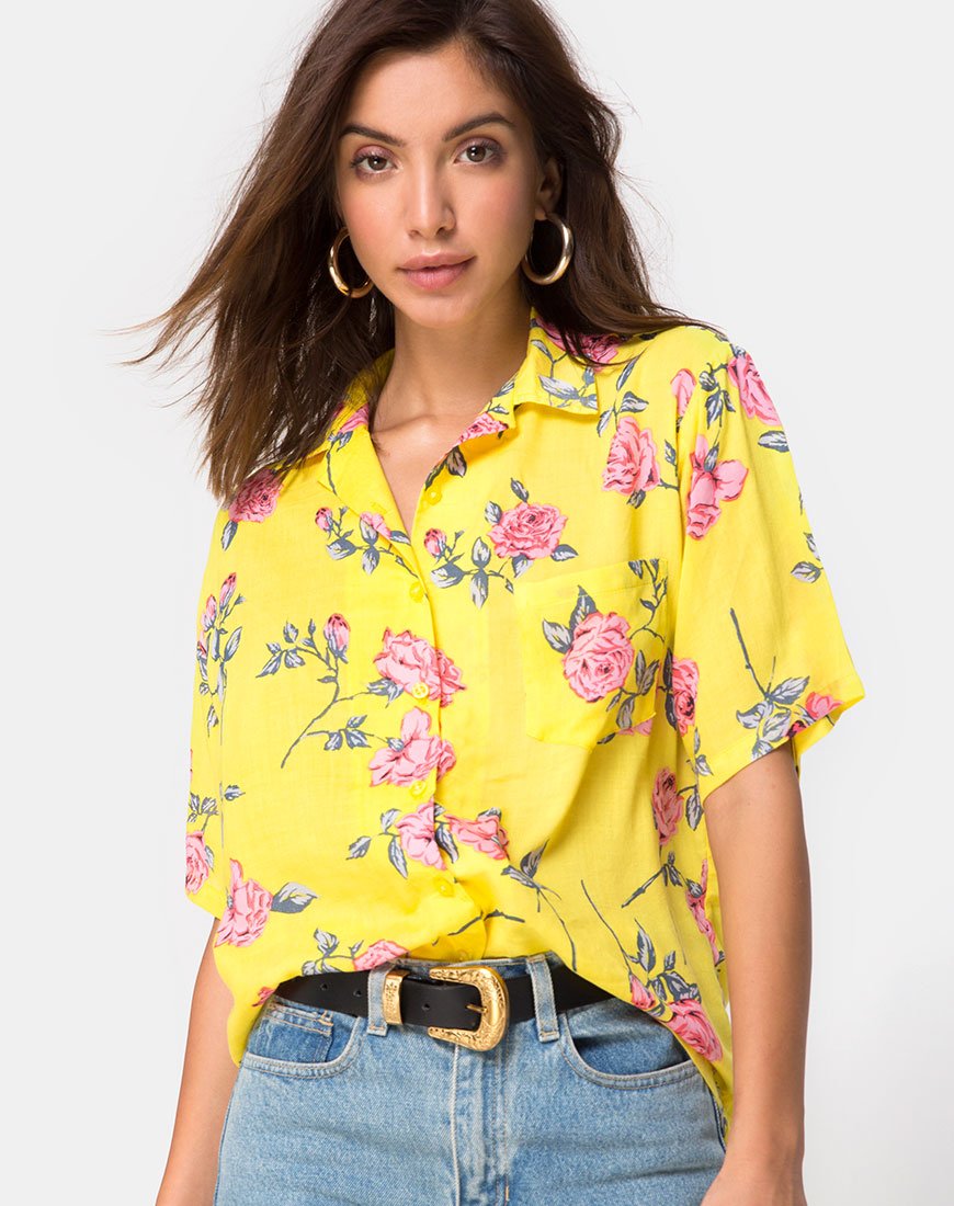 Hawaii-Hemd in Candy Rose Gelb