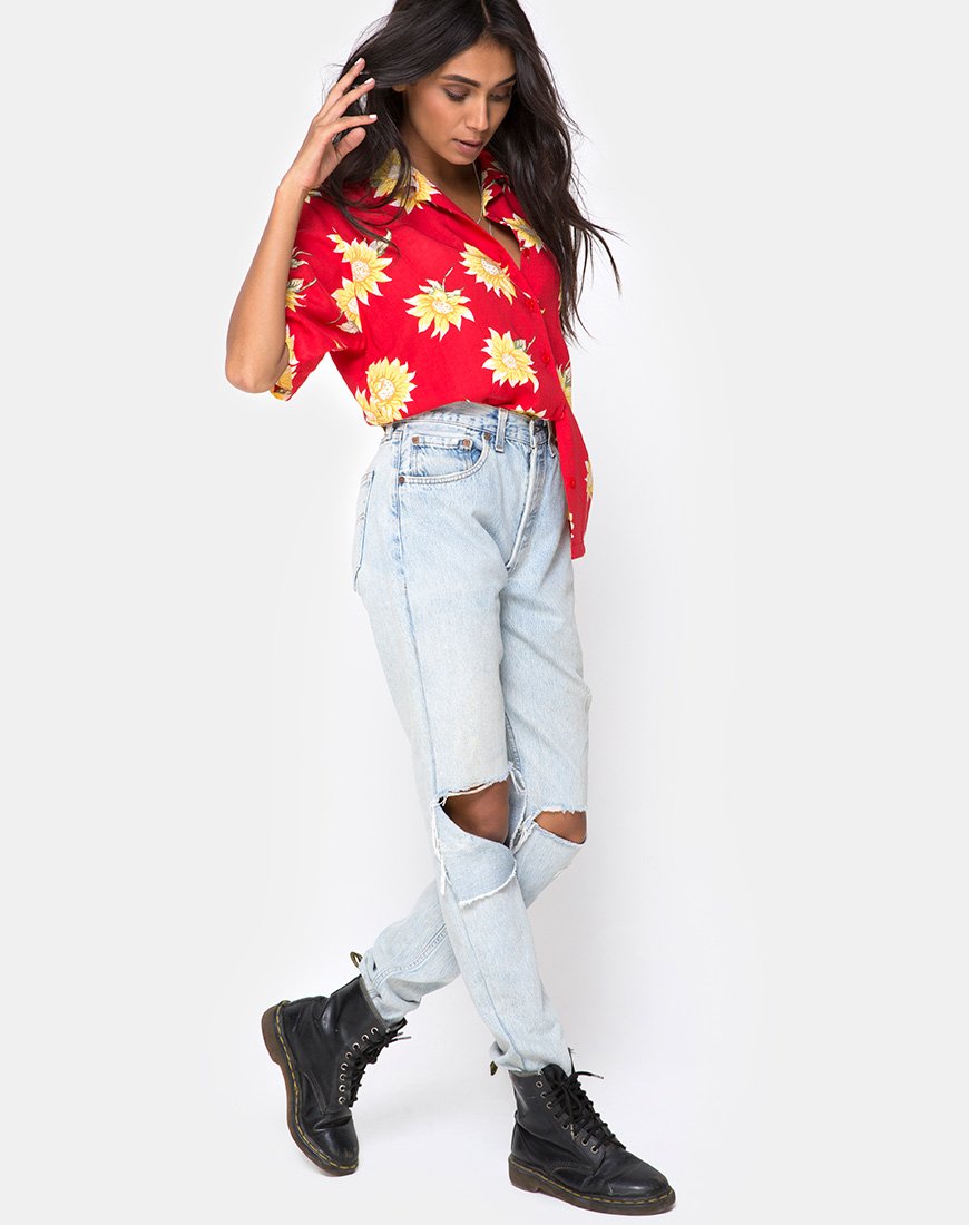Bild von Hawaii-Hemd in Sunny Days Rot