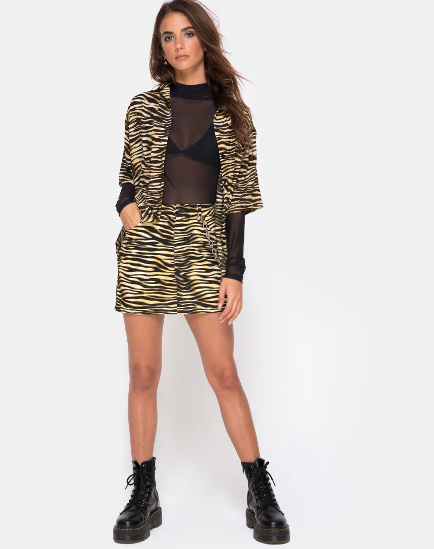 Bild von Hawaii-Hemd in Zips Zebra Braun
