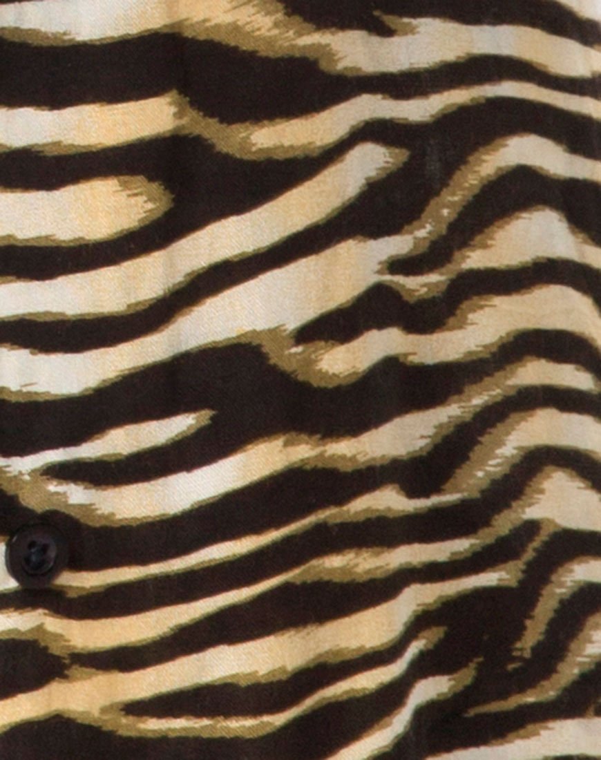 Bild von Hawaii-Hemd in Zips Zebra Braun