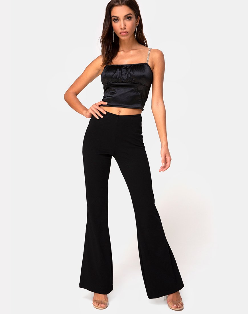 Bild von Hearty Flare Trouser in Schwarz Spandex