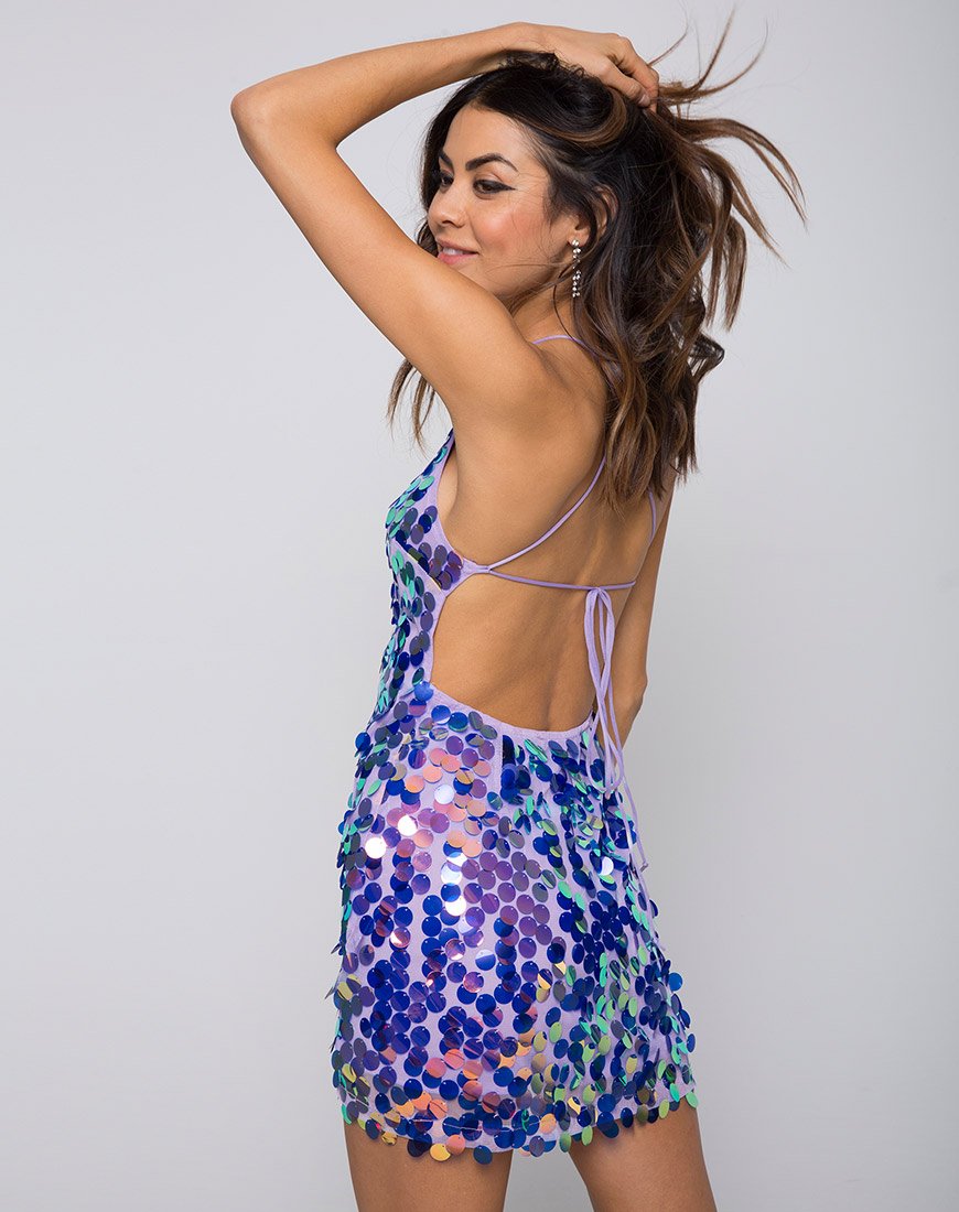 Hedi Kleid in Disc Pailletten Feuer