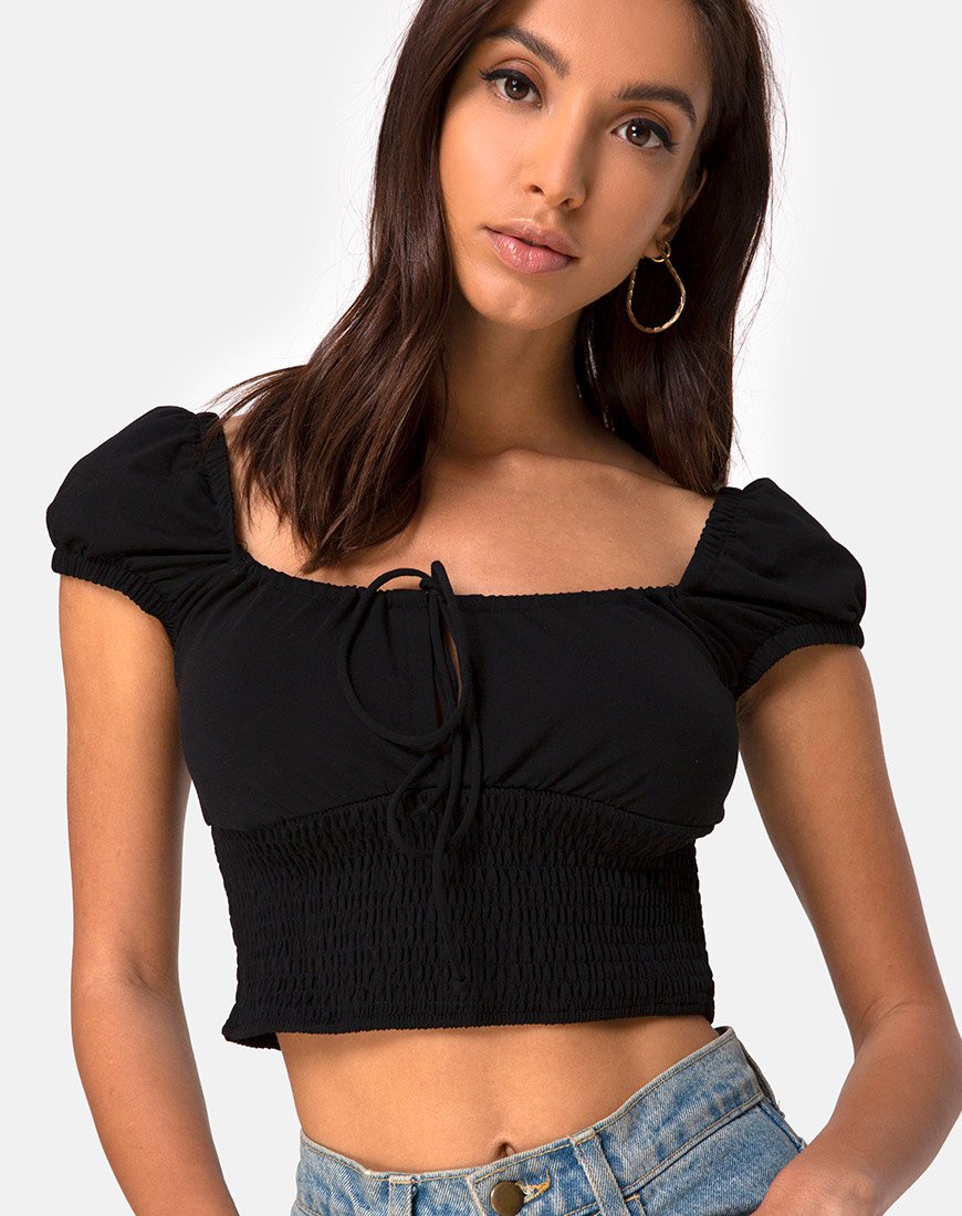 Heina Crop Top in Schwarz