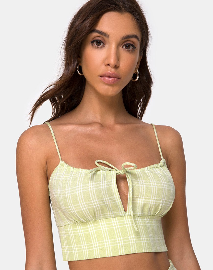Image of Hema Crop Top in Salbei Karo