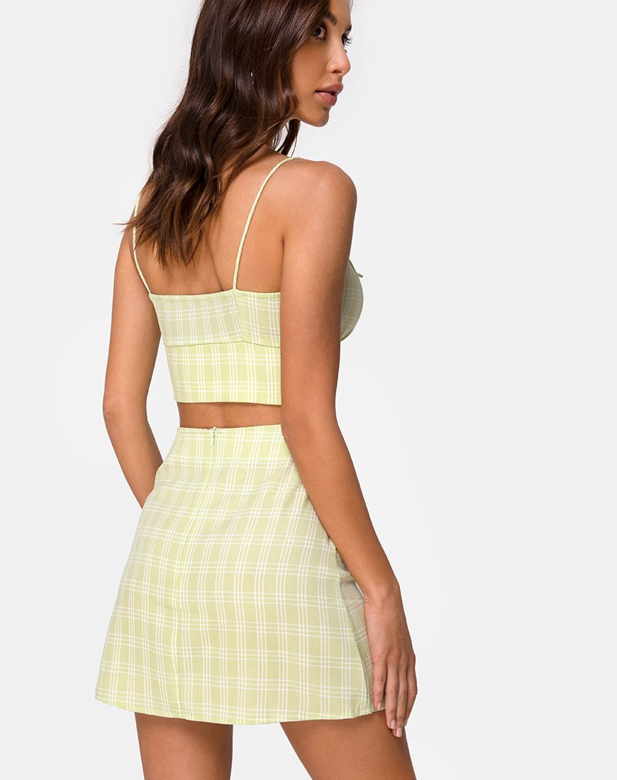 Image of Hema Crop Top in Salbei Karo