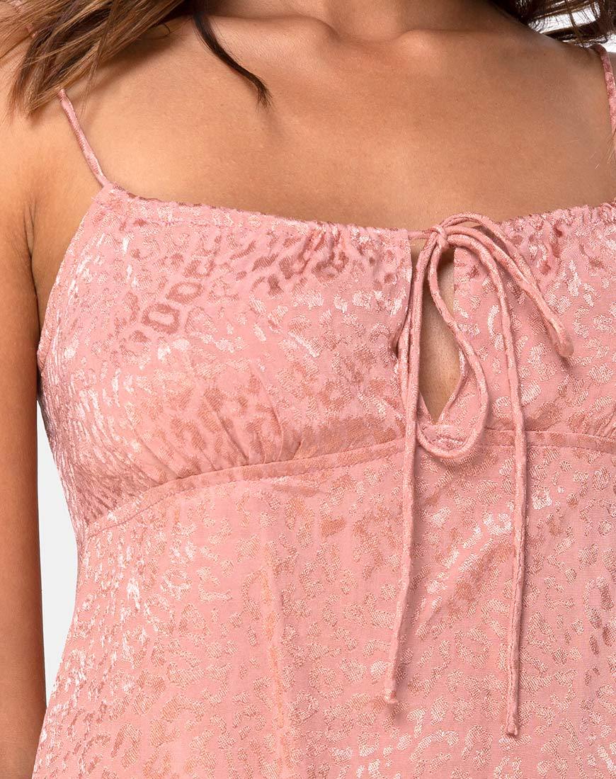 Bild von Hera Crop Top in Satin Cheetah Dusty Pink
