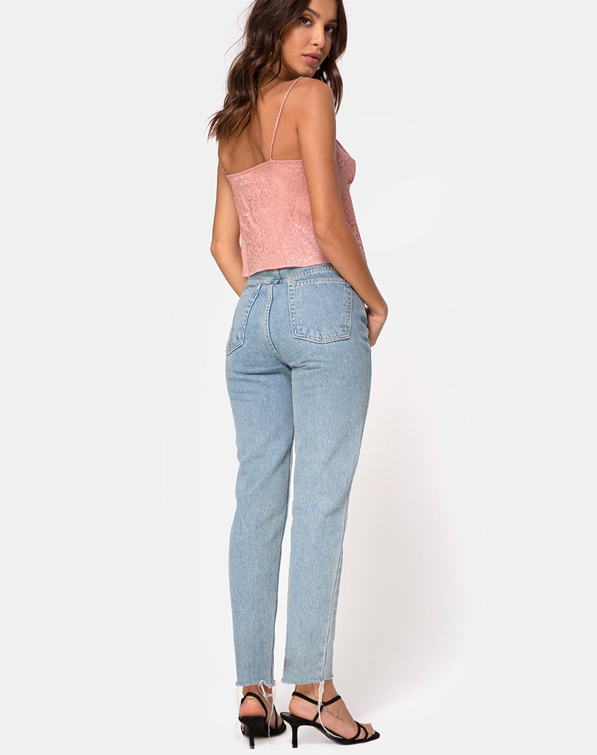Bild von Hera Crop Top in Satin Cheetah Dusty Pink