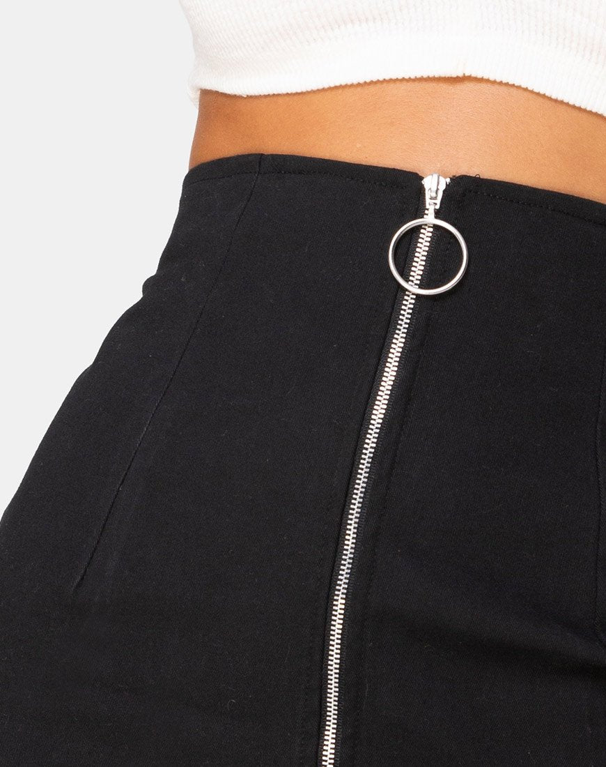 Image von Heva Bodycon-Rock aus schwarzem Twill