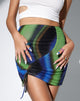 Bild von MOTEL X OLIVIA NEILL Hiba Mini Rock in Solarized Grün und Blau