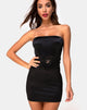 Image of Himawa Kleid aus schwarzem Satin