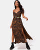 Image of Hime Maxikleid in Animal Drip Braun