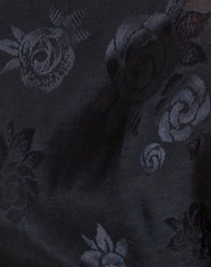 Image of Hime Maxikleid aus Satin Schwarz Rose