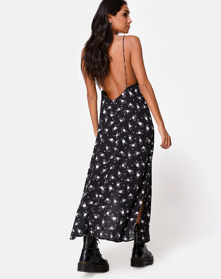 Hime Maxikleid in dunkler Tulpe