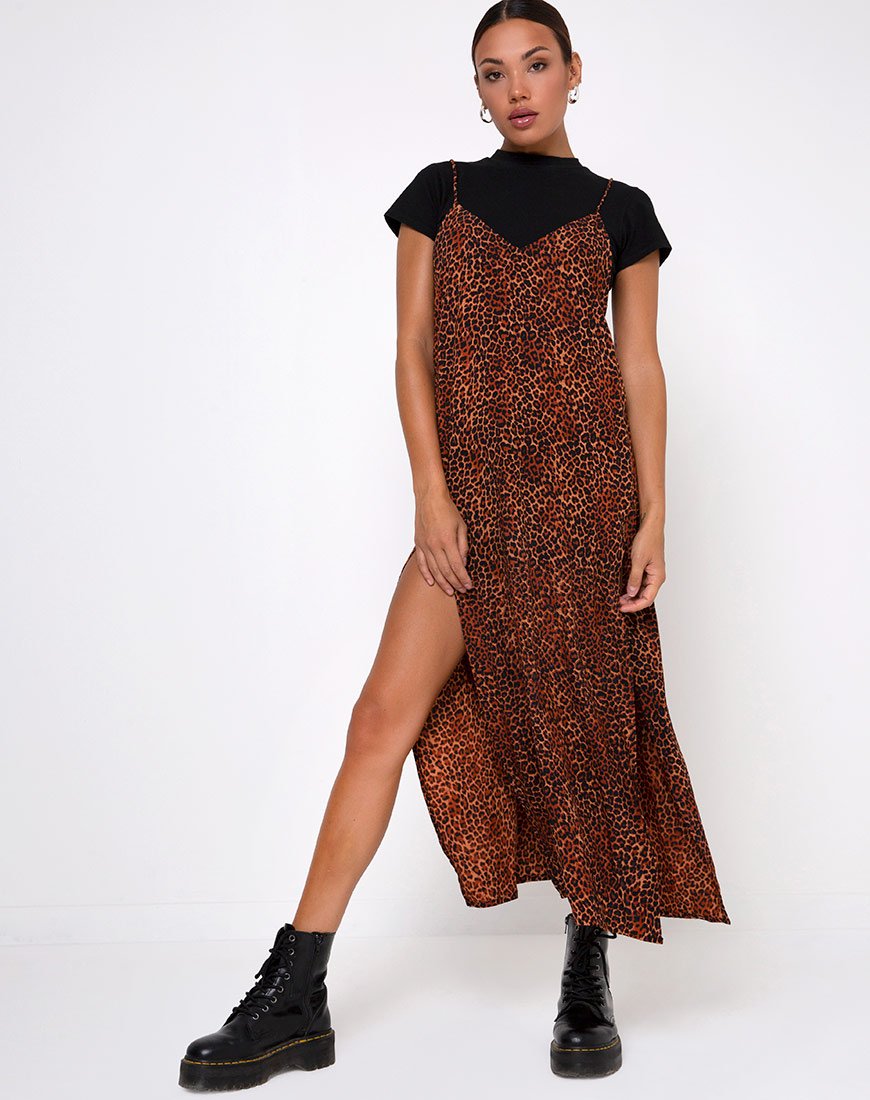 Bild von Hime Maxikleid in Ditsy Leopard Orange