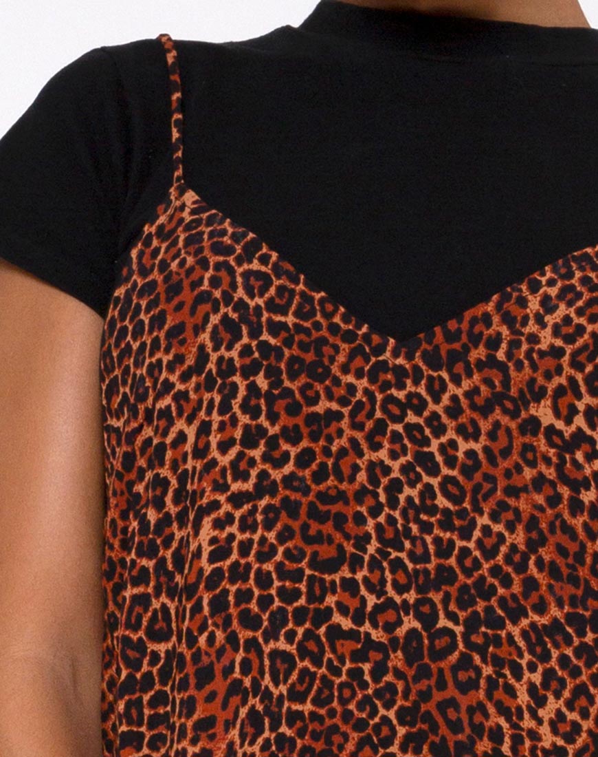 Bild von Hime Maxikleid in Ditsy Leopard Orange